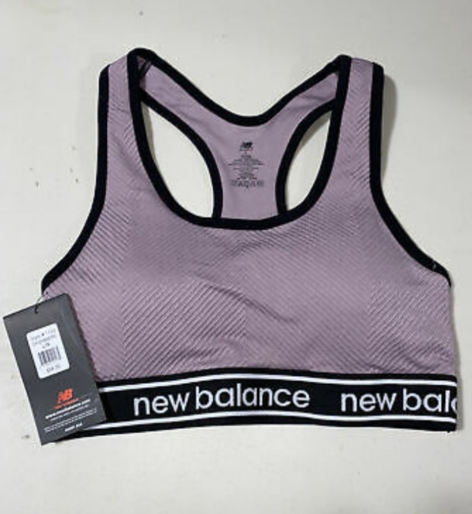 New Balance Medium Impact Sports Bra Lavender/ Black